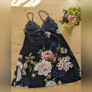 In Bloom navy + floral chemise